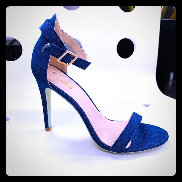 Glaze Shoes - SOLD‼️GLAZE Denim Ankle Strap Heel |Size 8